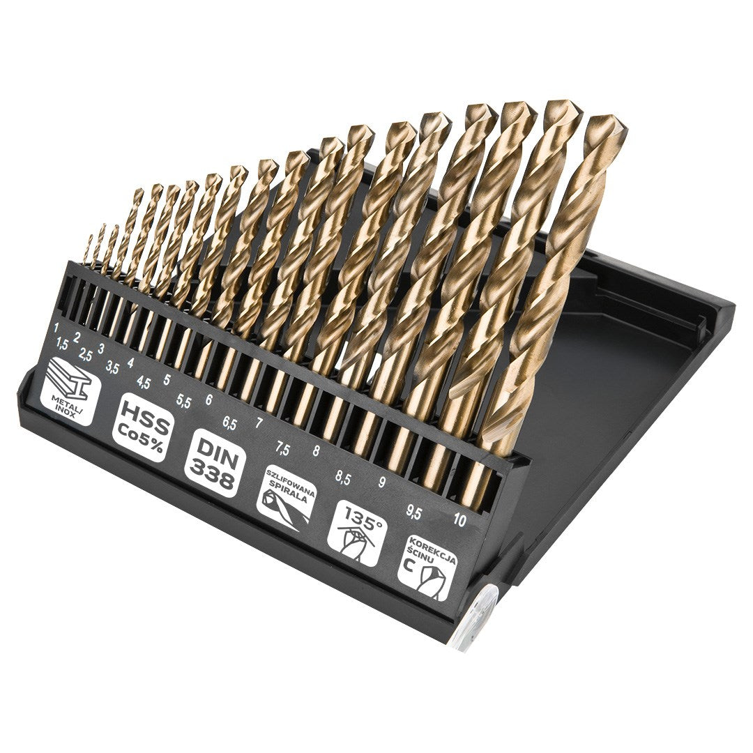 NEO TOOLS Drill Bits Set 19 HSS-Co 1.0-10.0 mm 57-089