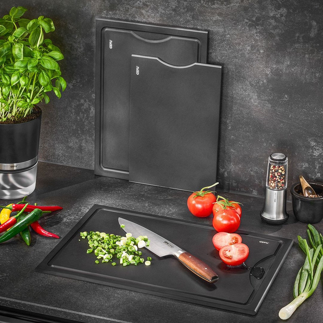 GEFU SLIZE Rectangular Wood Cutting Board Grey