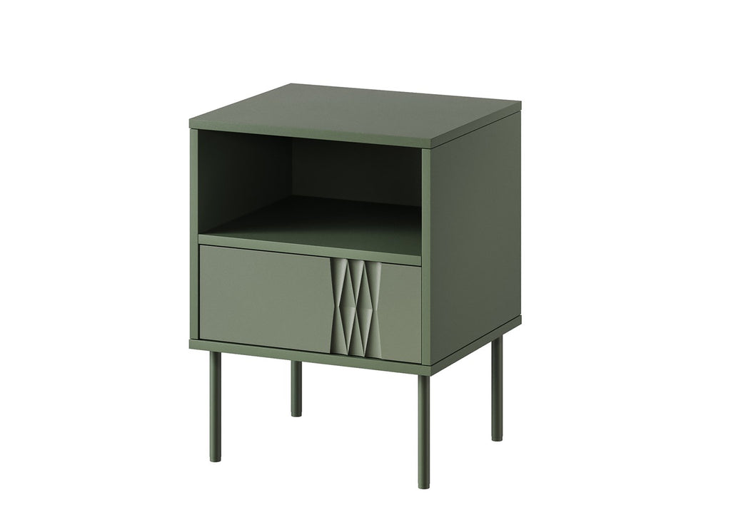 Cama Bedside Table 2 pcs. TRESSE 44x40x53 Matte Green