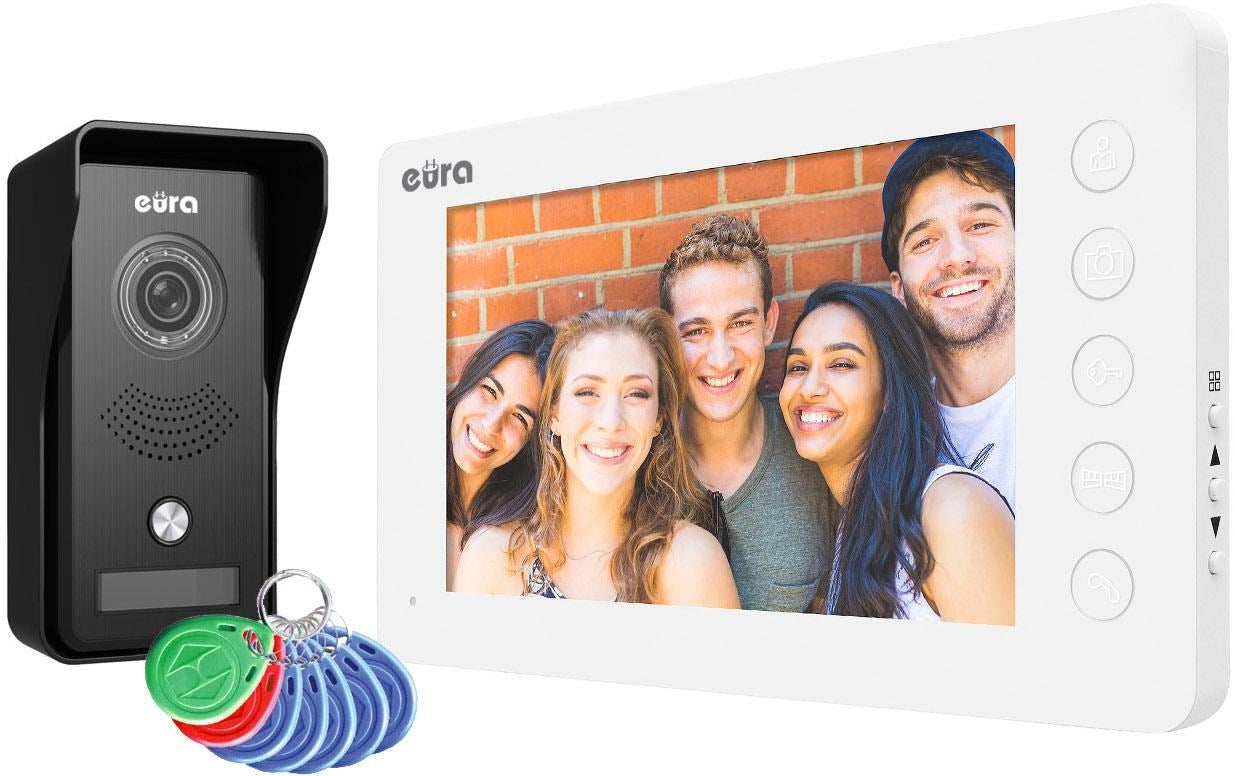EURA Video Intercom Monitor 7" VDP-76A3 with RFID Reader and Image Memory