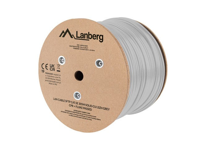 Lanberg Network Cable S/FTP CAT.5E 305 M Solid Copper LSZH Grey LCS5L-11CU-0305-S