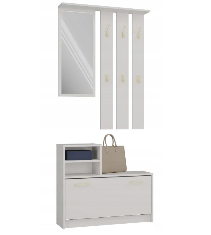 Vera Wardrobe, Cashmere, 180 cm with Mirror and Shoe Cabinet GS1