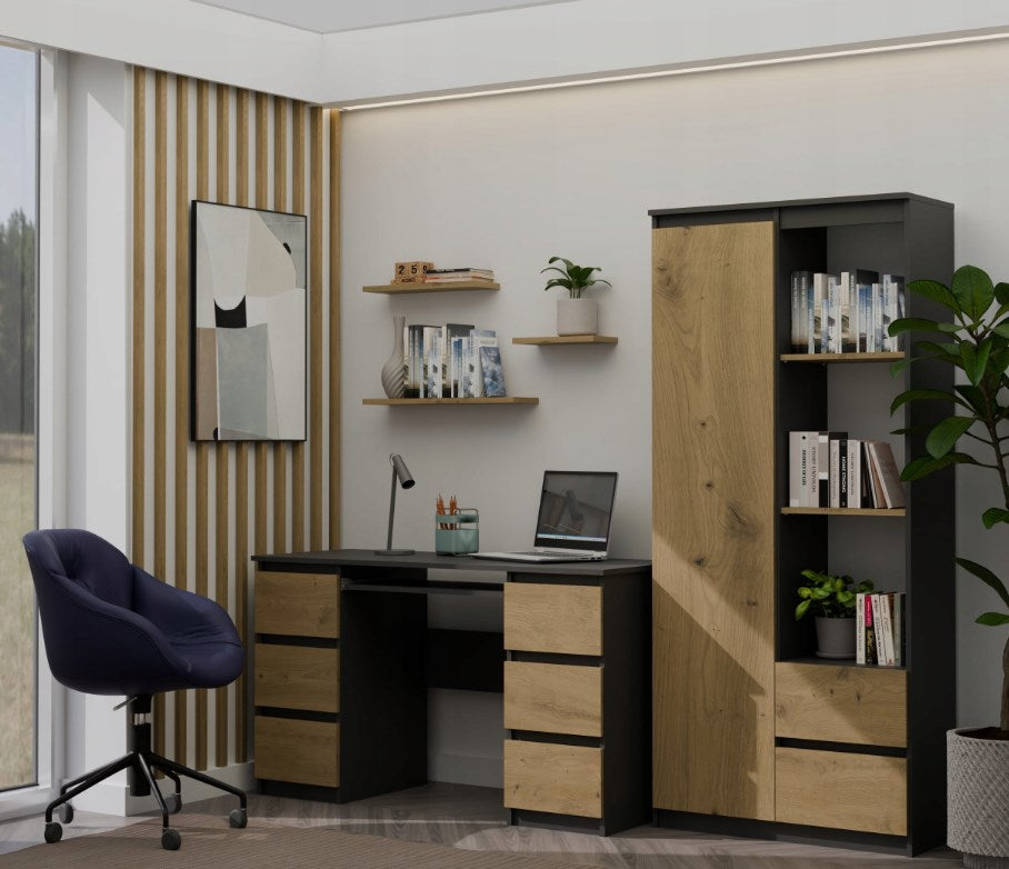 RS-80 BILY Shelving Cabinet Anthracite/Artisan Oak