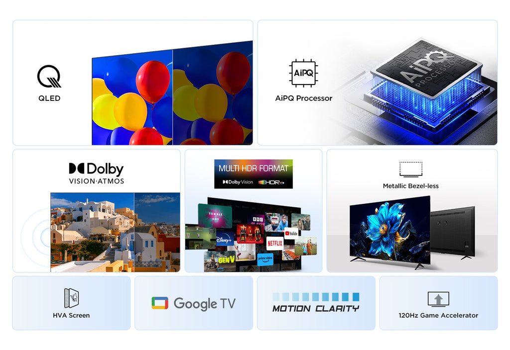 TCL P7K 43P7K TV 109.2 cm (43") 4K Ultra HD Smart TV Wi-Fi Metallic cd/m2