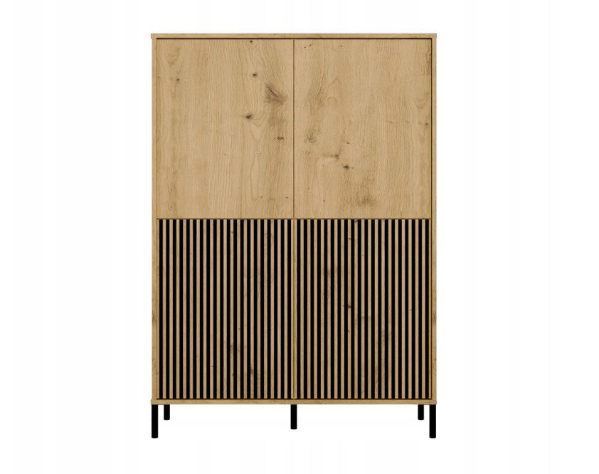 KAMARO 4DK Slim Display Cabinet Artisan Oak 4 Doors