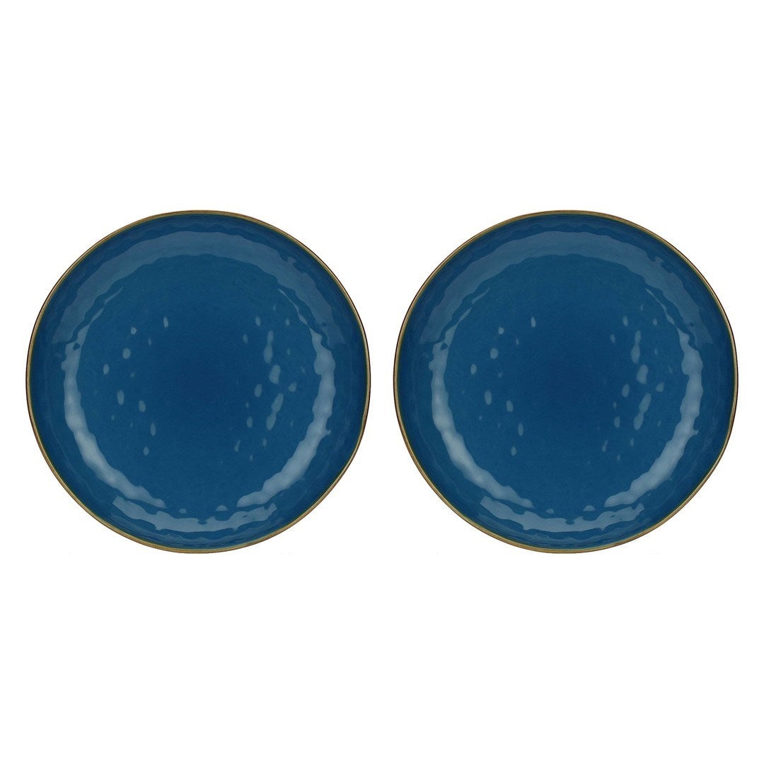 Set of 2 Concerto Blu Avio Round Bowls - Navy Blue  30 cm