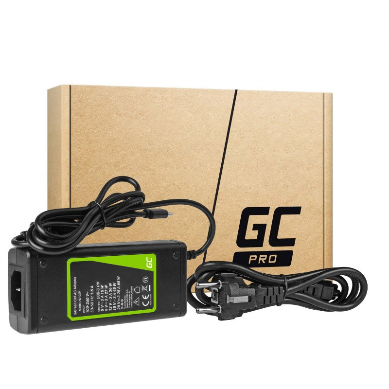 Green Cell AD134P USB-C Charger 65W for Notebook, Tablet, Smartphone