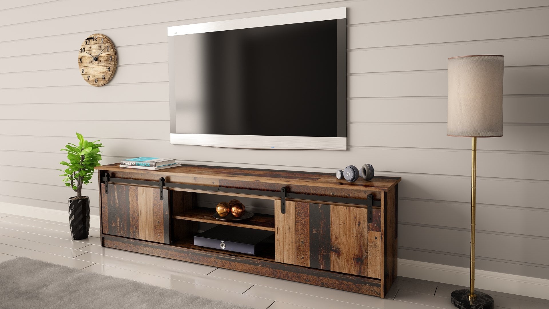 RTV GRANERO 200x56.7x35 Old Wood Cabinet