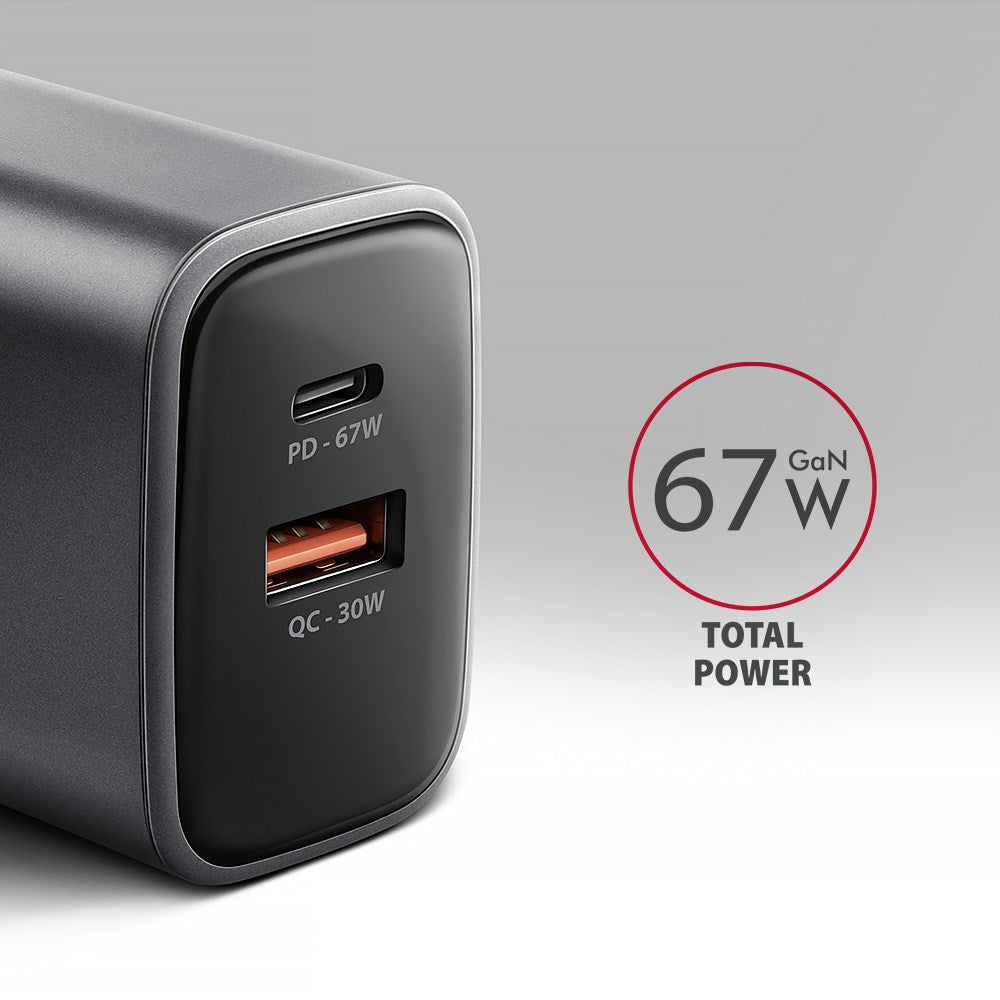Axagon ACU-PQ67 PD3.0 & QC4+ 2xOUTPUTS wall charger 67W
