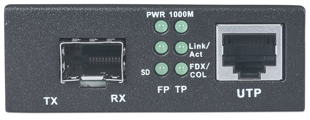 Intellinet Media Converter - Ethernet, Fast Ethernet, Gigabit Ethernet - RJ-45/ SFP (mini-GBIC) (510493) 10Base-T 100Base-TX 1000Base-T