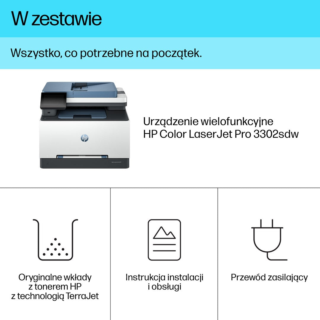 HP LaserJet Pro 3302sdw Wireless Multifunction Color Printer  Copier  Scanner; Duplex
