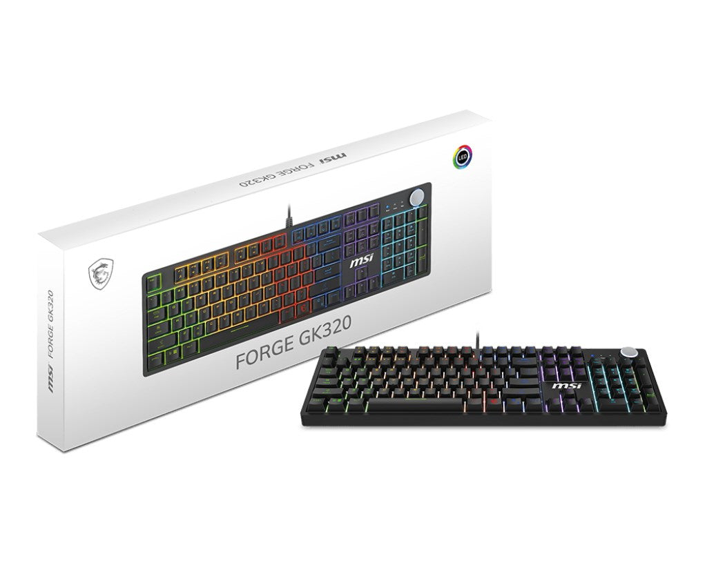 MSI FORGE GK320 RED keyboard Gaming USB QWERTY US International Black