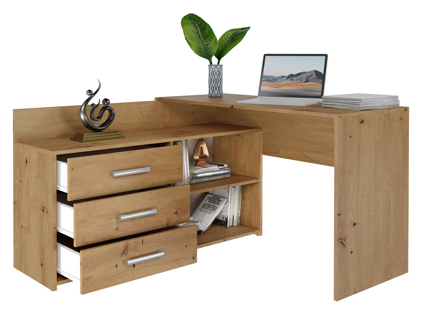 Topeshop DANY ARTISAN KPL Computer Desk Oak Colour