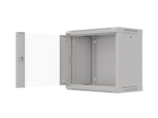 Rack cabinet 19  9U 540x350 grey glass doors