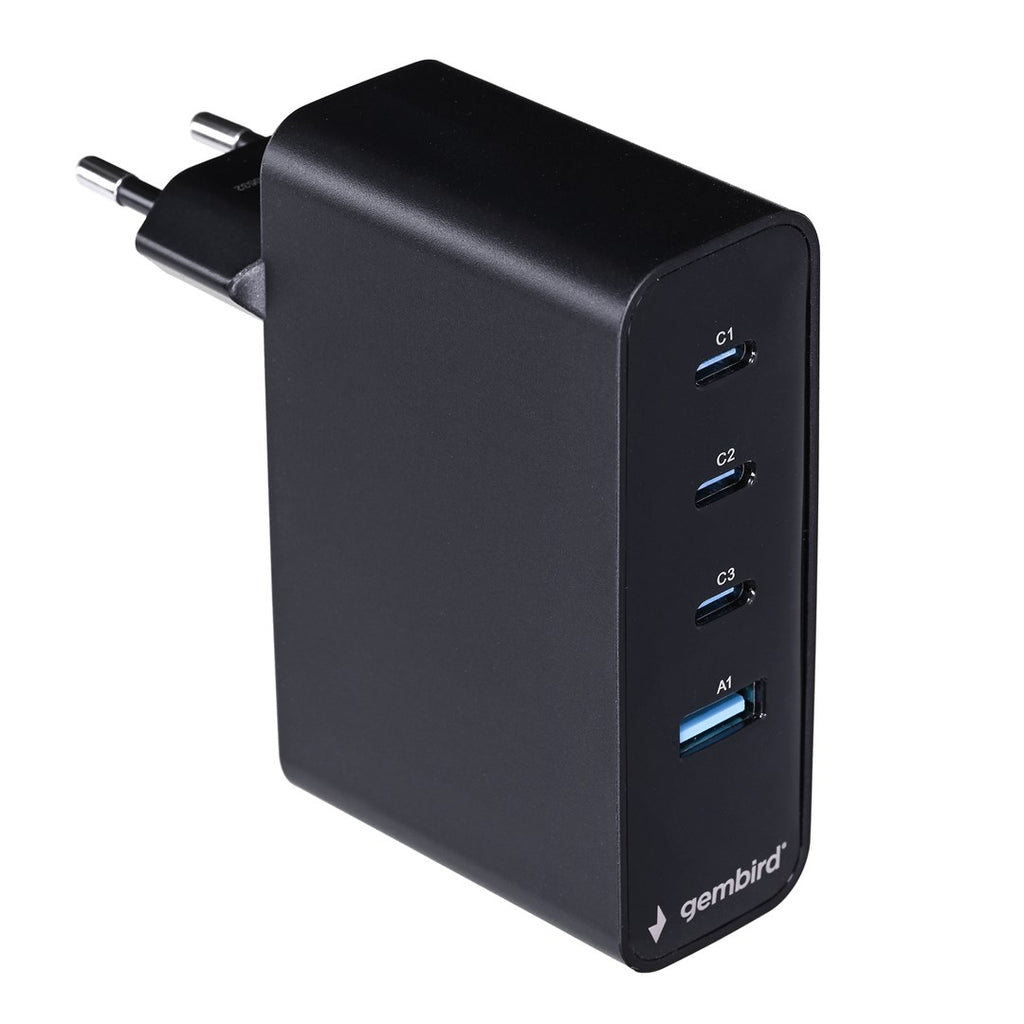 Gembird TA-UC-PDQC100LCD-01-BK Mobile Charger 100W Black