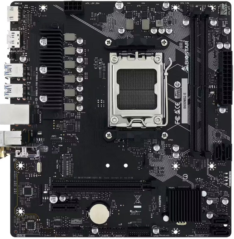 Biostar Motherboard B650MS2-E Mini ATX AM5 AMD B650 Chipset DDR5