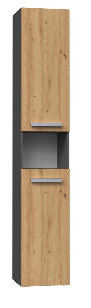 Topeshop Bathroom Storage Cabinet NEL I ANT/ART Graphite Oak