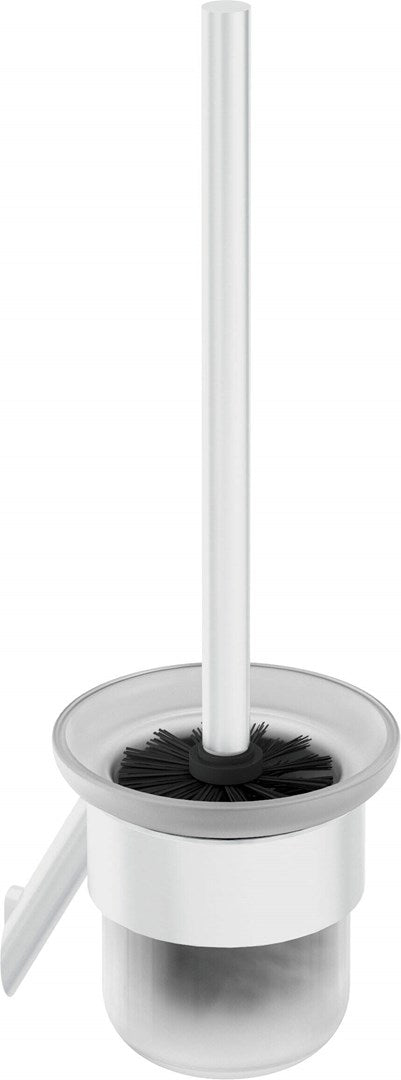 Wall-Mounted Toilet Brush White Brass 390 mm