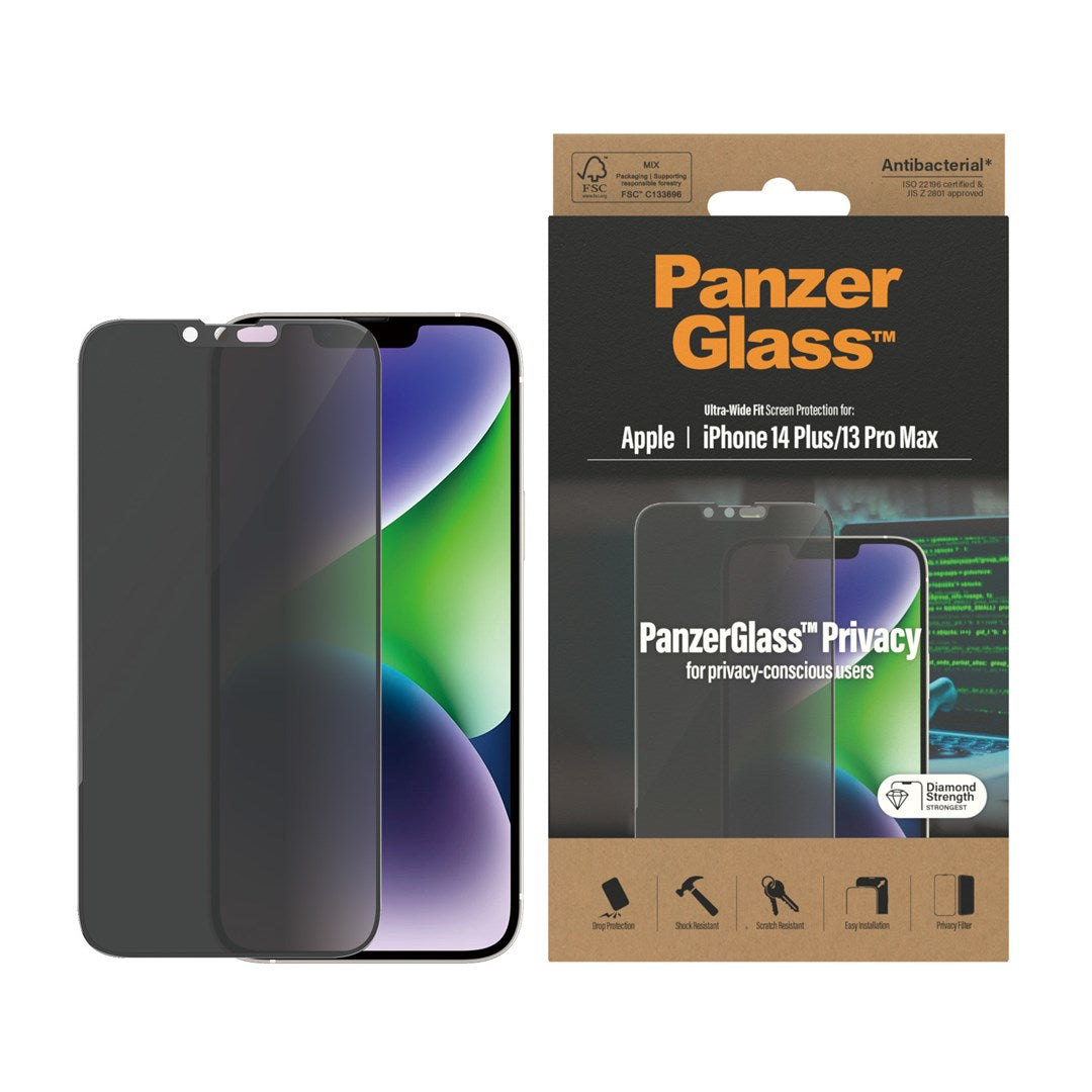 PanzerGlass ® Privacy Screen Protector iPhone 14 Plus | 13 Pro Max | Ultra-Wide Fit Clear screen protector Apple 1 pc(s)