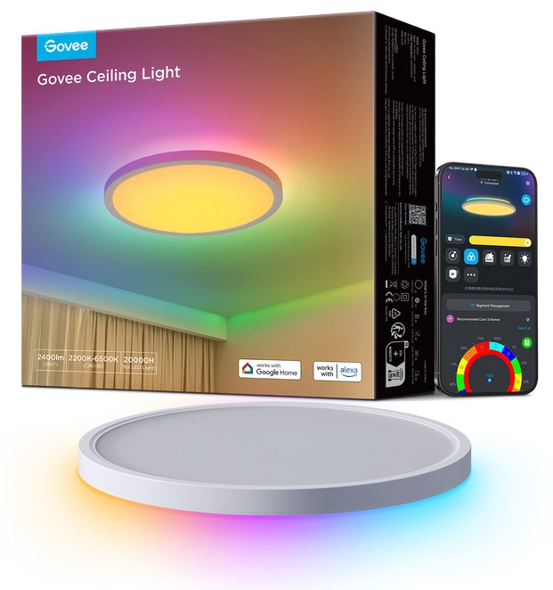 Govee Smart Ceiling Light 30 cm RGBWW + RGBIC Wi-Fi/Bluetooth 28W