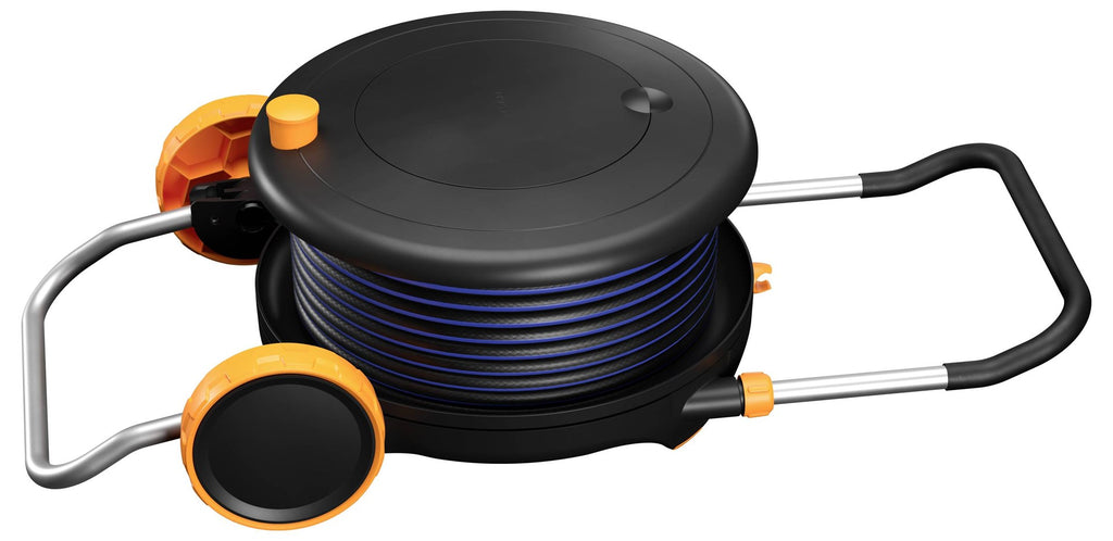 Fiskars Comfort Waterwheel Hose Cart 13 mm x 21.5 m Black Orange