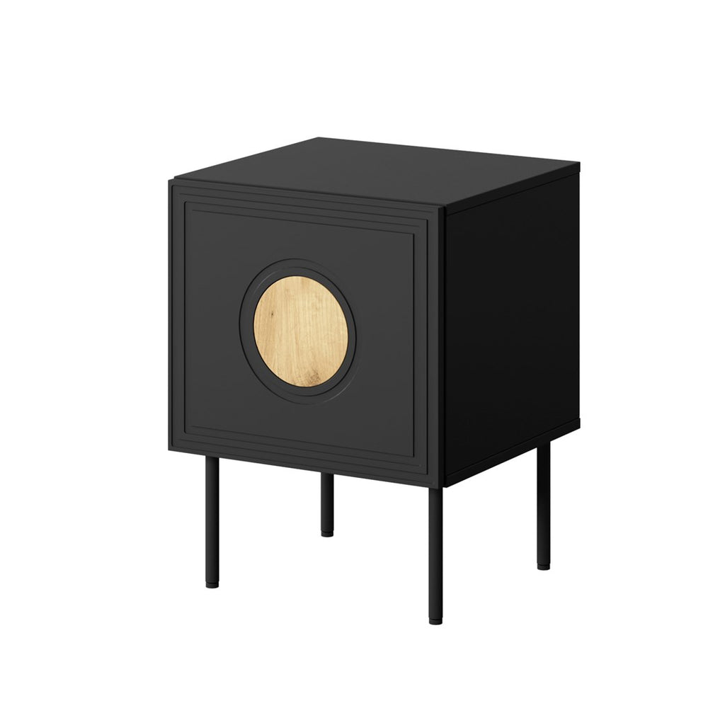 PALAZZO Bedside Table 2 pcs. 44.5x40x59 Black + Oak Craft