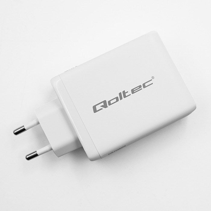 Qoltec 100W GaN Wall Charger, 220-240V Input, Model 51826