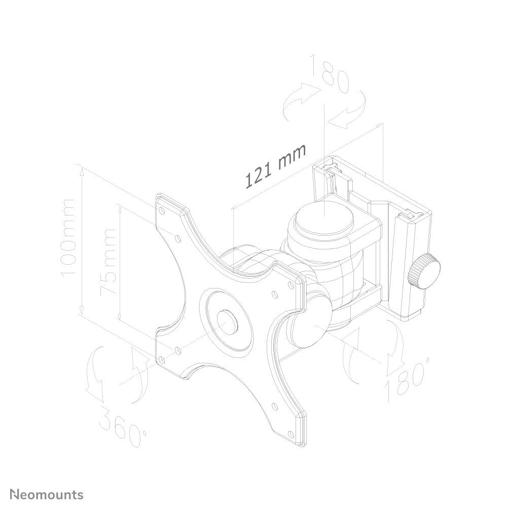 Neomounts FPMA-W250 - Bracket - for LCD display (full-motion) - Black - Screen size: 25.4-76.2 cm (10"-30") - Wall mount