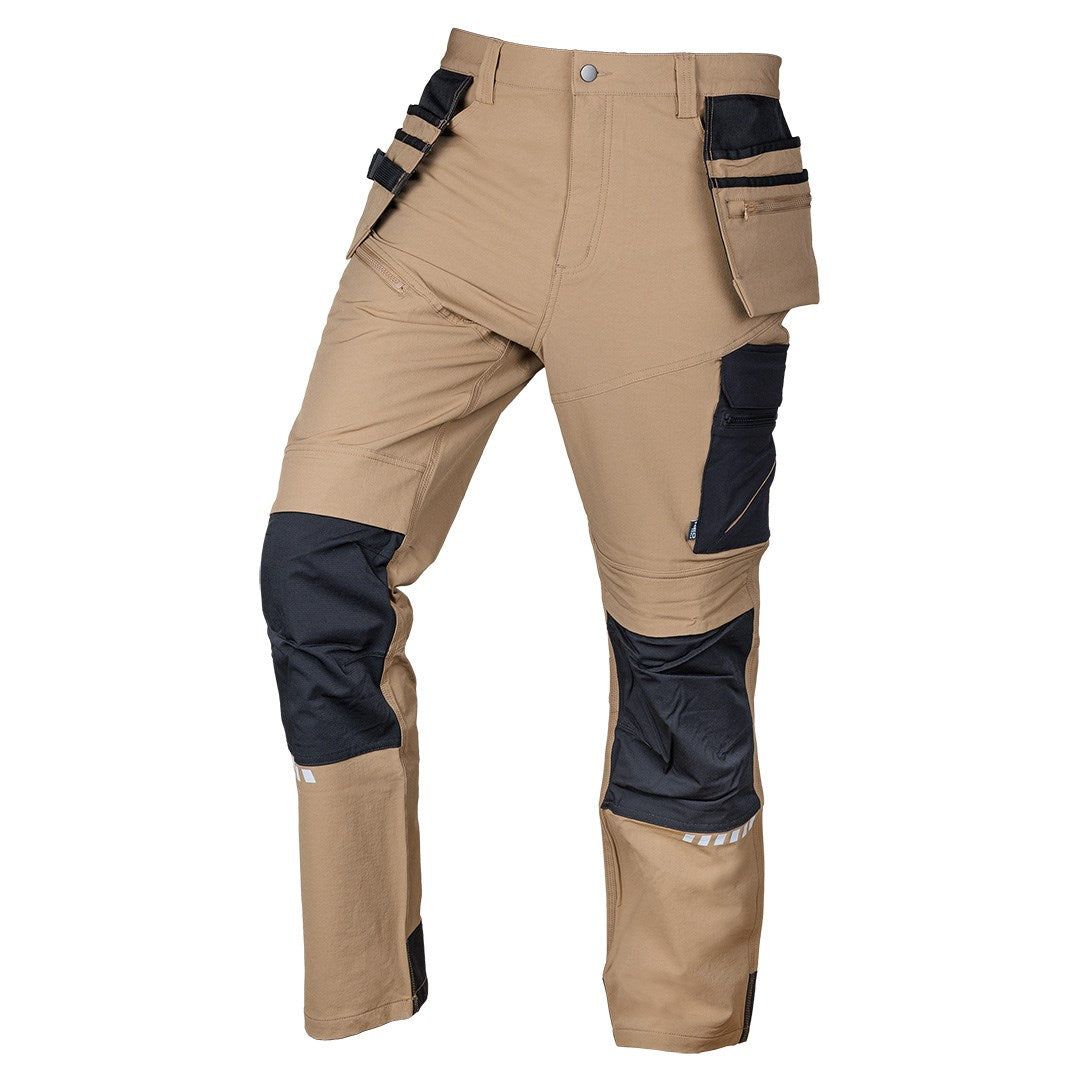 NEO TOOLS Work Trousers 4-Way Stretch Cordura Beige/Black L 81-296-2-L