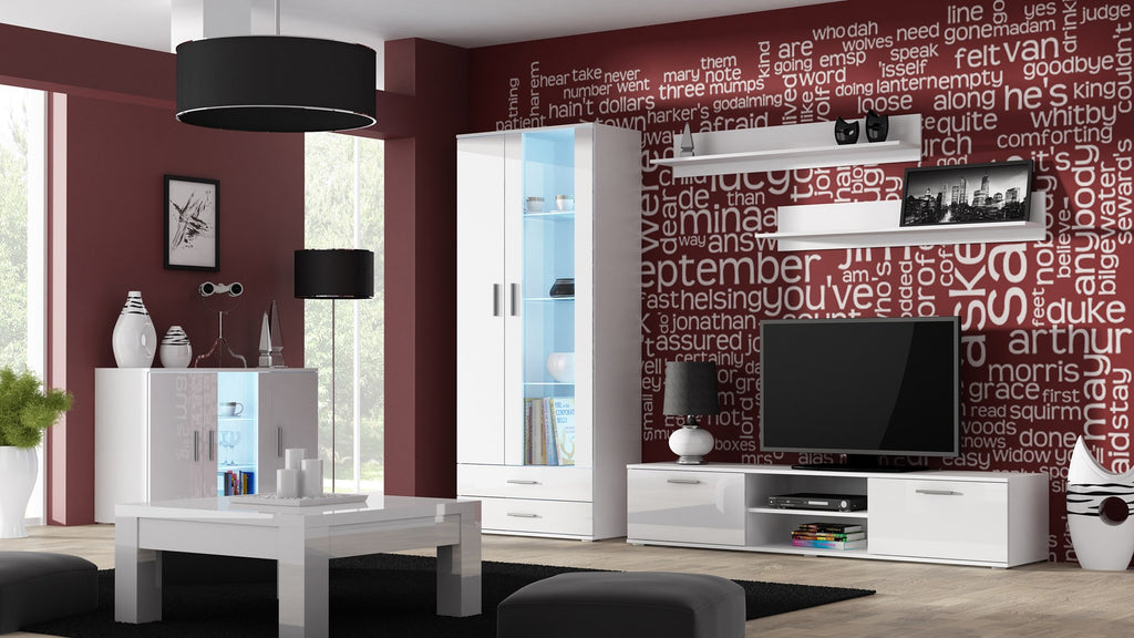 Cama Display Cabinet SOHO S6 2D2S White/Glossy White