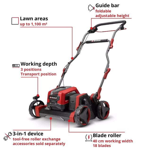 EINHELL Cordless Scarifier Black Red - Model 3420615