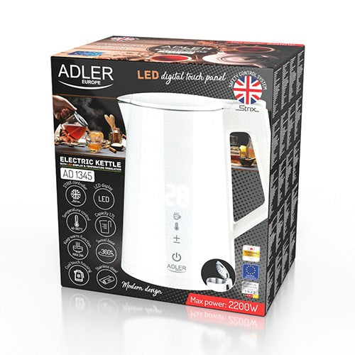 Adler Electric Kettle AD 1345W 1.7 L 2200W Stainless Steel