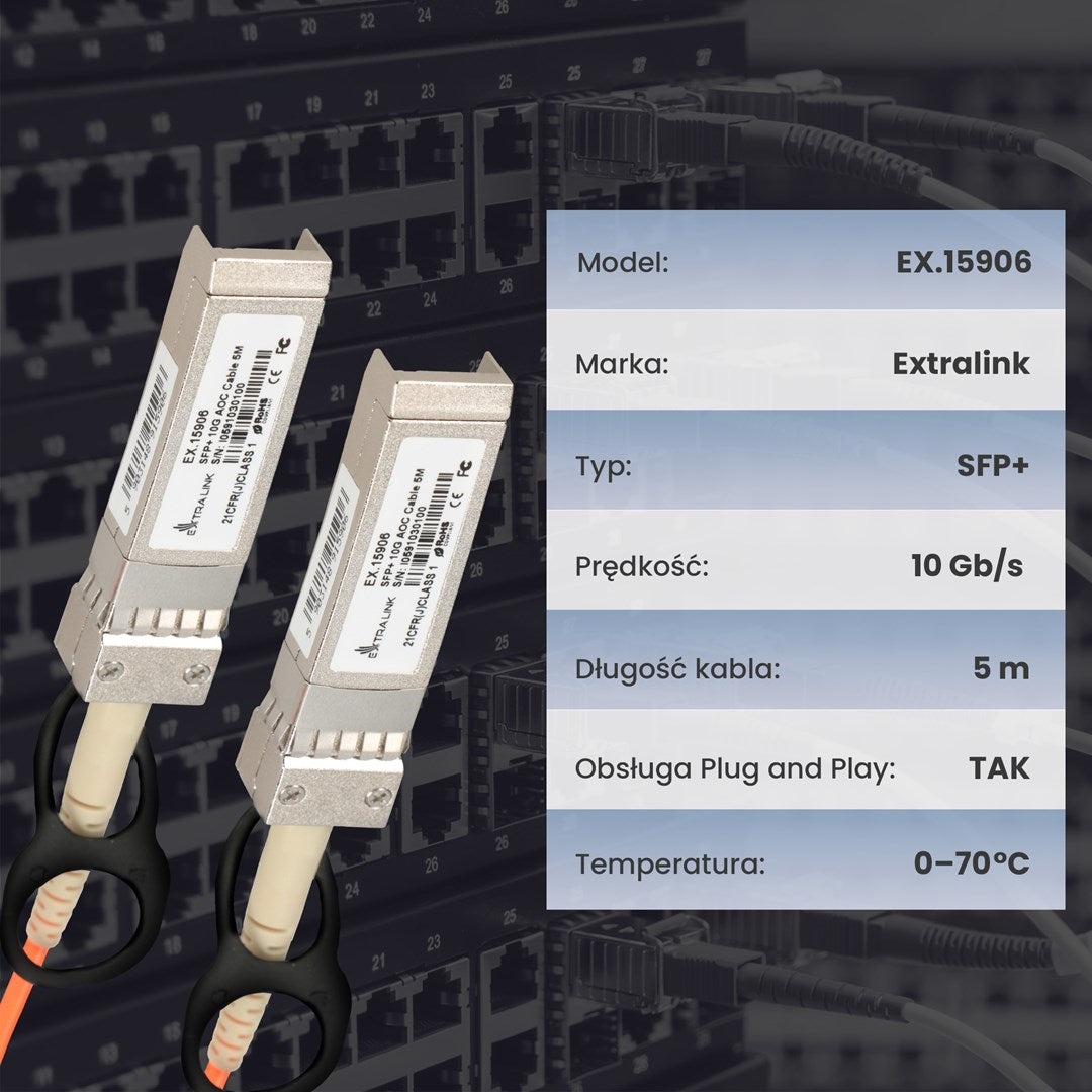 Extralink SFP+ AOC Cable AOC SFP+ 10Gbps  5m