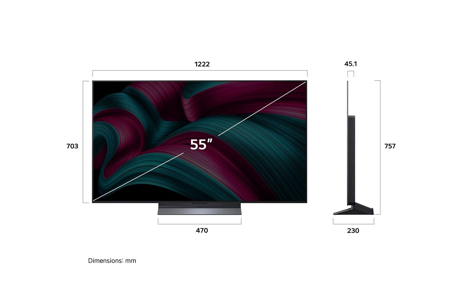 LG OLED evo AI OLED55C51LA TV 139.7 cm (55") 4K Ultra HD Smart TV Wi-Fi Black