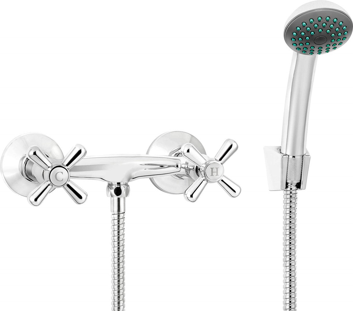 Deante Symetrio Wall-Mounted Chrome Shower Faucet Set