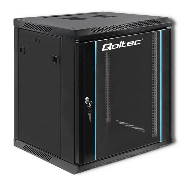Qoltec 19 Rack Cabinet - 12U - 600 x 635 x 600 - Black - Hanging