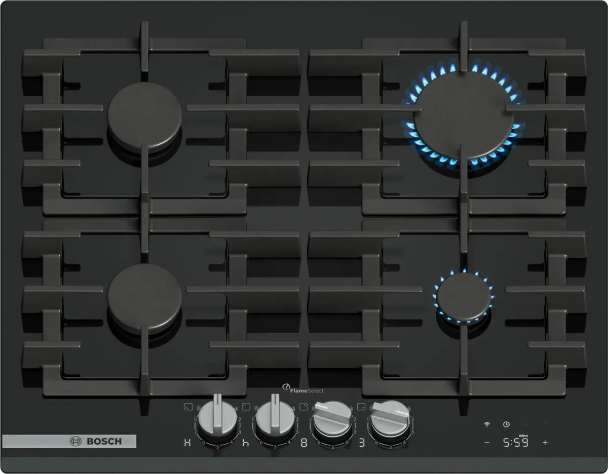 Bosch PRP6A6H40 Gas Hob Built-in 60 cm 4 Zones Black