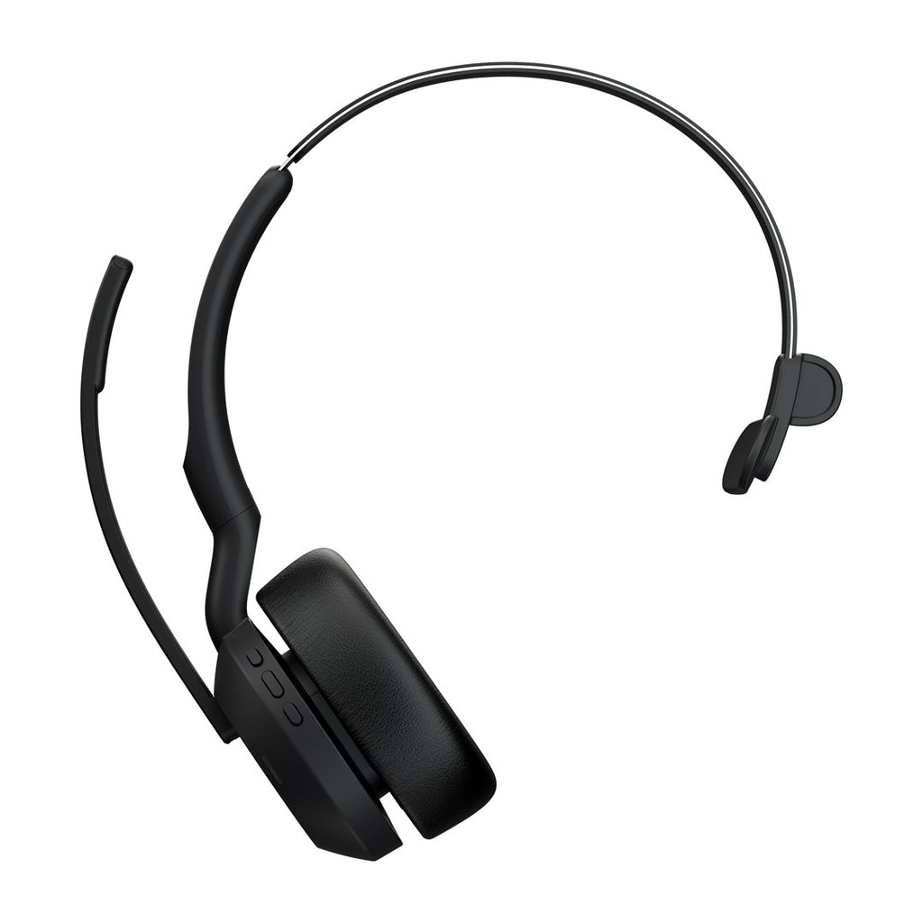 GN Jabra Evolve2 55 UC Mono Headset - On-Ear - Bluetooth - Wireless - Active Noise Cancellation - USB-A - Black
