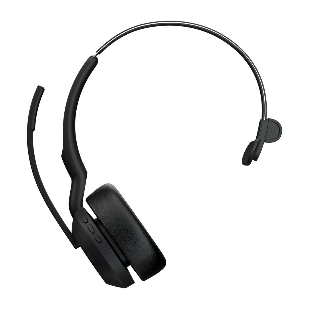 GN Jabra Evolve2 55 UC Mono Headset - On-Ear - Bluetooth - Wireless - Active Noise Cancellation - USB-A - Black
