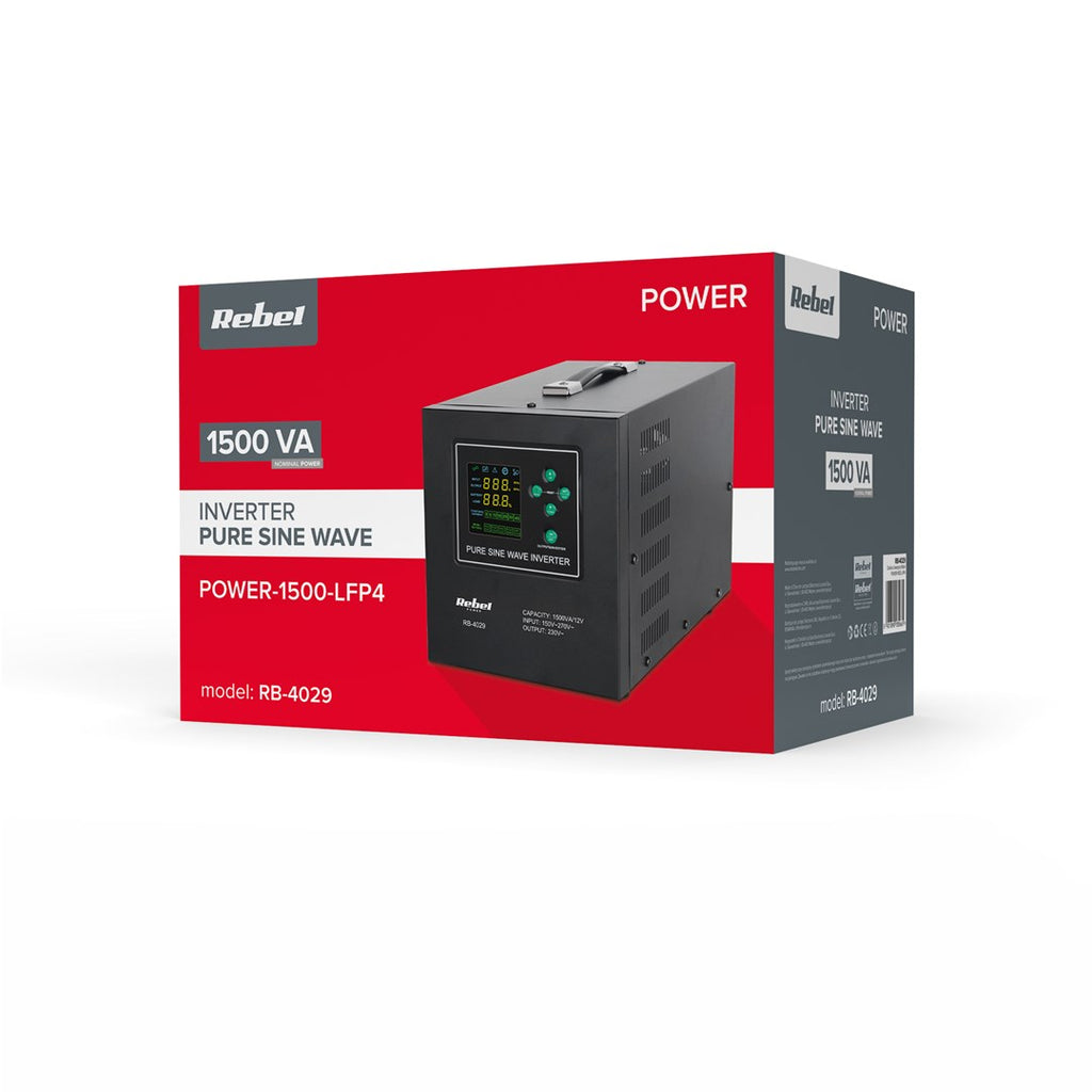 Rebel UPS Power Supply Pure Sine Wave 1500VA 1050W 12V Model RB-4029
