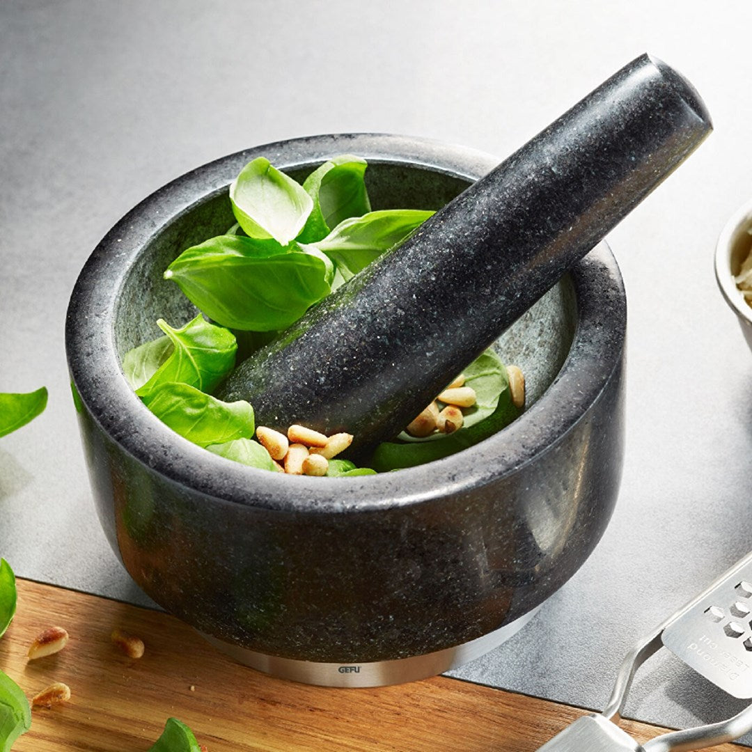 GEFU X-PLOSION Mortar/Pestle Black Stainless Steel
