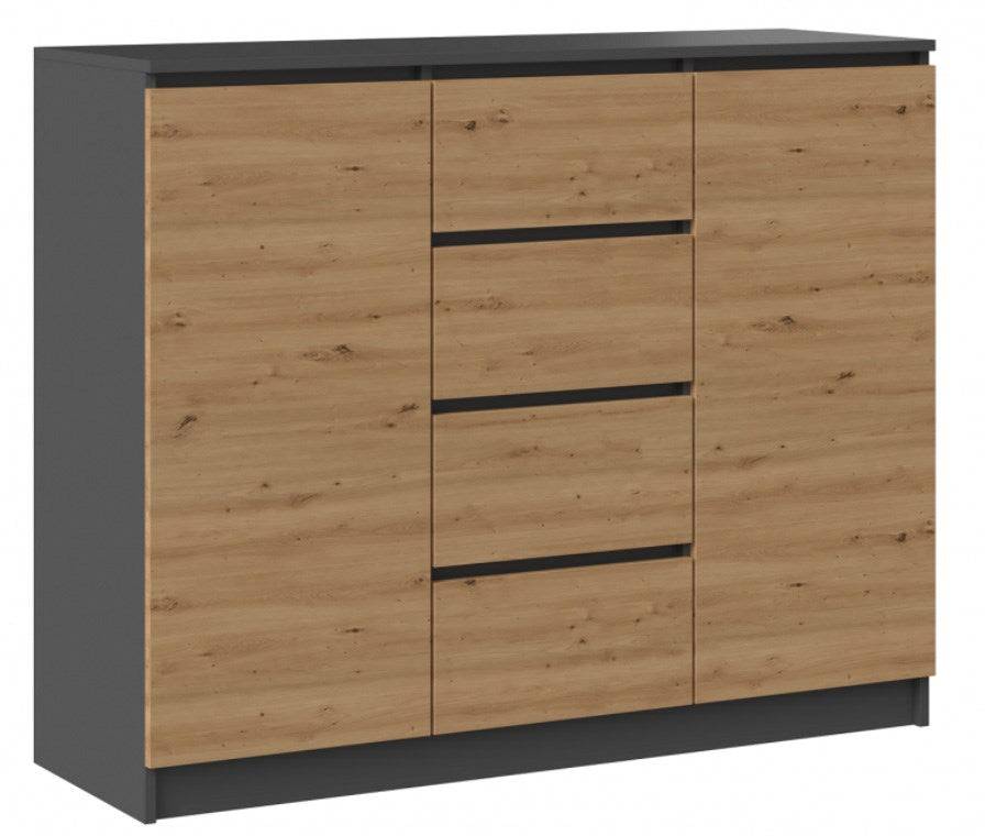 Topeshop Chest of Drawers 2D4S 120 cm Anthracite/Artisan 120x40x97