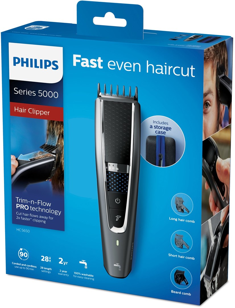 Philips 5000 series HC5650/15 hair trimmers/clipper Black  Silver
