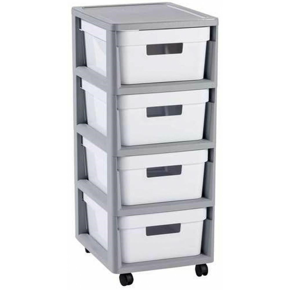 CURVER Infinity 4 x 10 L Rolling Cart with Four Drawers | Model 231559
