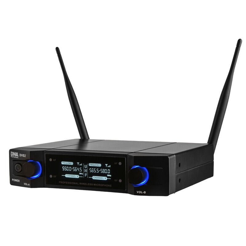 DVS2 Wireless Microphone System 2x Handheld Transmitter + Base UHF 560-590 MHz