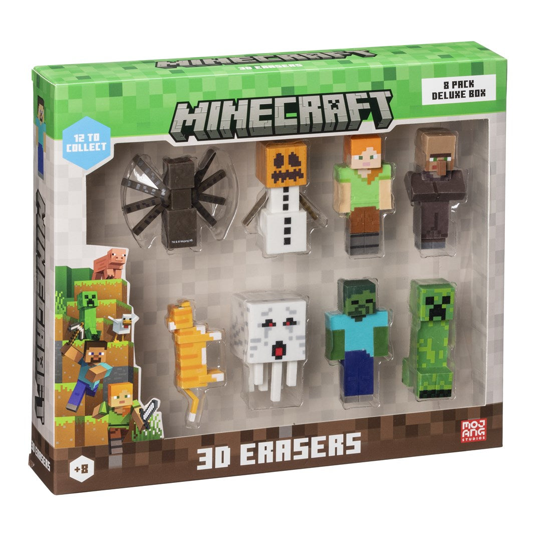 Minecraft 3D Erasers - Deluxe 8-Piece Pack 3D-Radiergummis Deluxe-8er-Pack