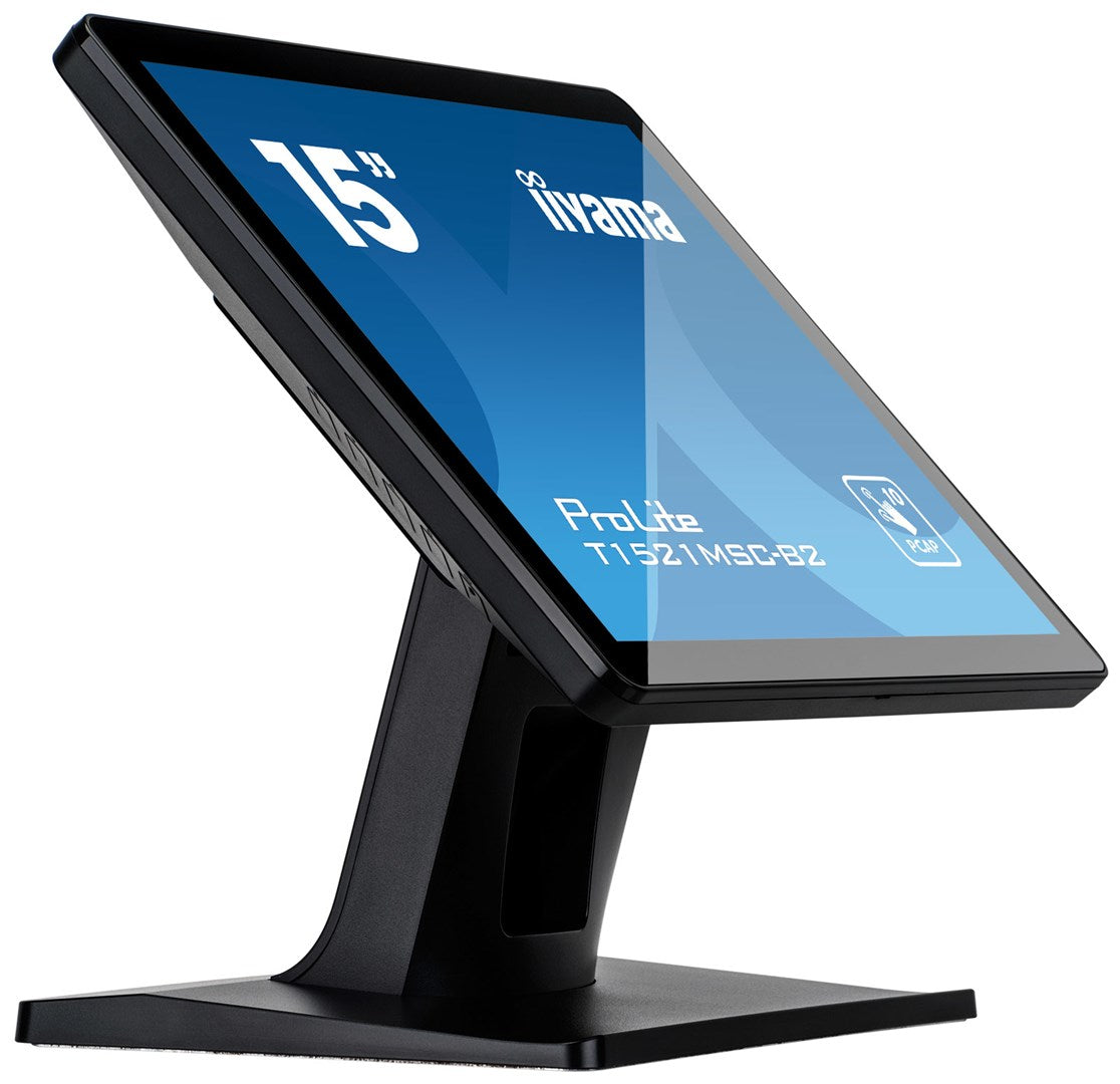 iiyama ProLite T1521MSC-B2 - LED-Monitor - 38 cm (15") - Touchscreen - 1024 x 768 - TN - 370 cd/m² - 800:1 - 8 ms - HDMI, VGA - Lautsprecher - mattblack [Energieklasse E] (T1521MSC-B2)