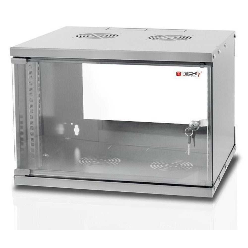 Techly Wall Rack Cabinet 19 6U 450 Grey Assembled I-CASE EL-1006G45