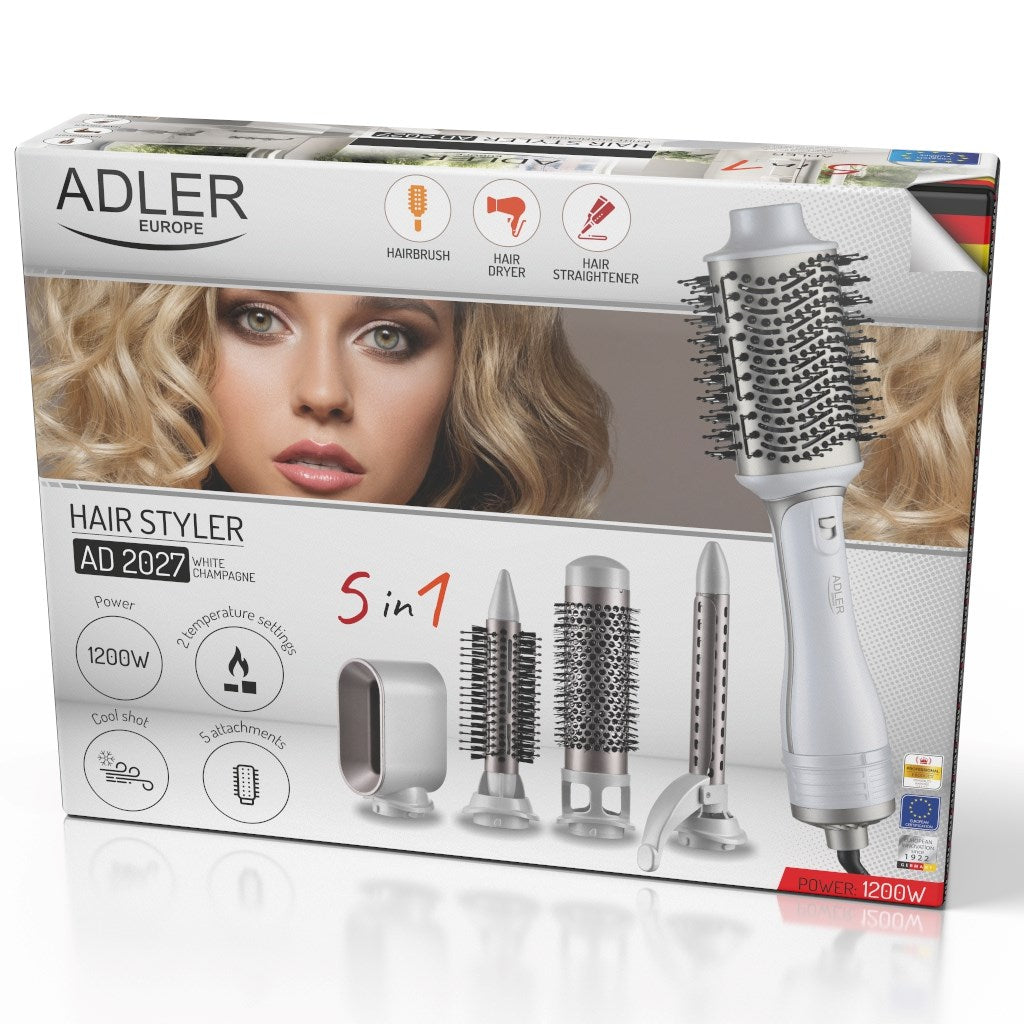 ADLER AD 2027 Hair Dryer and Curler White