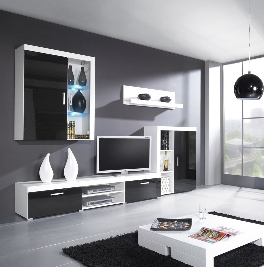 Cama Hanging Display Cabinet SAMBA White/Black Gloss